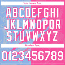 Load image into Gallery viewer, Custom Graffiti Pattern White Pink-Light Blue 3D Scratch Authentic Baseball Jersey
