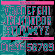 Load image into Gallery viewer, Custom Graffiti Pattern Teal Black-Pink 3D Scratch Authentic Baseball Jersey
