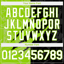 Load image into Gallery viewer, Custom Graffiti Pattern White Black-Neon Green 3D Scratch Authentic Baseball Jersey
