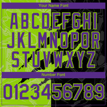 Charger l&#39;image dans la galerie, Custom Graffiti Pattern Purple Black-Neon Green 3D Scratch Authentic Baseball Jersey
