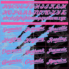 Load image into Gallery viewer, Custom Graffiti Pattern Pink Black-Sky Blue 3D Scratch Authentic Baseball Jersey
