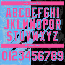 Load image into Gallery viewer, Custom Graffiti Pattern Pink Black-Sky Blue 3D Scratch Authentic Baseball Jersey
