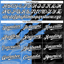 Load image into Gallery viewer, Custom Graffiti Pattern White Black-Electric Blue 3D Scratch Authentic Baseball Jersey
