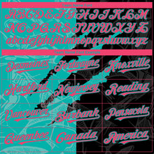 Charger l&#39;image dans la galerie, Custom Graffiti Pattern Neon Pink Black-Aqua 3D Scratch Authentic Baseball Jersey
