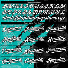 Load image into Gallery viewer, Custom Graffiti Pattern White Black-Aqua 3D Scratch Authentic Baseball Jersey
