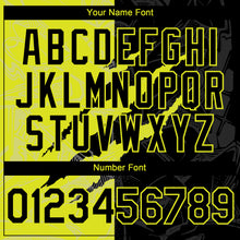 Load image into Gallery viewer, Custom Graffiti Pattern Black-Neon Yellow 3D Scratch Authentic Baseball Jersey
