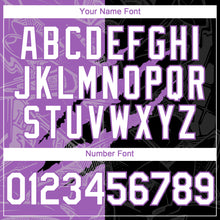 Load image into Gallery viewer, Custom Graffiti Pattern White Black-Medium Purple 3D Scratch Authentic Baseball Jersey
