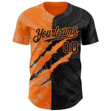 Charger l&#39;image dans la galerie, Custom Graffiti Pattern Black-Bay Orange 3D Scratch Authentic Baseball Jersey
