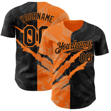 Charger l&#39;image dans la galerie, Custom Graffiti Pattern Black-Bay Orange 3D Scratch Authentic Baseball Jersey
