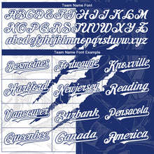 Load image into Gallery viewer, Custom Graffiti Pattern White-Royal 3D Scratch Authentic Baseball Jersey
