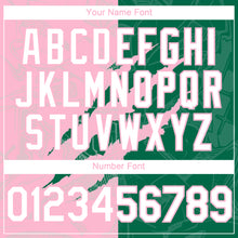Load image into Gallery viewer, Custom Graffiti Pattern White Kelly Green-Light Pink 3D Scratch Authentic Baseball Jersey
