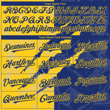 Загрузить изображение в средство просмотра галереи, Custom Graffiti Pattern Royal-Yellow 3D Scratch Authentic Baseball Jersey
