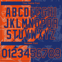 Load image into Gallery viewer, Custom Graffiti Pattern Royal-Orange 3D Scratch Authentic Baseball Jersey
