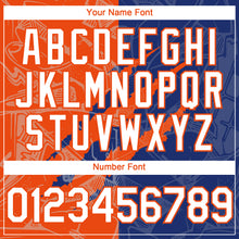 Charger l&#39;image dans la galerie, Custom Graffiti Pattern White Royal-Orange 3D Scratch Authentic Baseball Jersey
