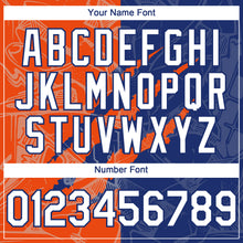 Load image into Gallery viewer, Custom Graffiti Pattern White Royal-Orange 3D Scratch Authentic Baseball Jersey
