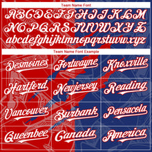 Load image into Gallery viewer, Custom Graffiti Pattern White Royal-Red 3D Scratch Authentic Baseball Jersey
