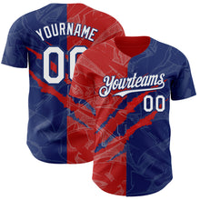 Загрузить изображение в средство просмотра галереи, Custom Graffiti Pattern White Royal-Red 3D Scratch Authentic Baseball Jersey
