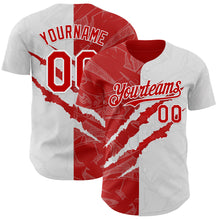 Загрузить изображение в средство просмотра галереи, Custom Graffiti Pattern Red-White 3D Scratch Authentic Baseball Jersey
