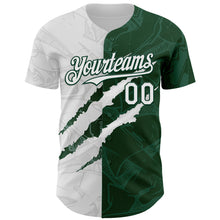 Загрузить изображение в средство просмотра галереи, Custom Graffiti Pattern White-Green 3D Scratch Authentic Baseball Jersey

