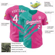 Загрузить изображение в средство просмотра галереи, Custom Graffiti Pattern White Pink-Aqua 3D Scratch Authentic Baseball Jersey
