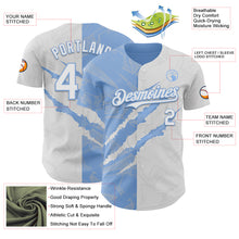 Загрузить изображение в средство просмотра галереи, Custom Graffiti Pattern White-Light Blue 3D Scratch Authentic Baseball Jersey
