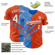 Загрузить изображение в средство просмотра галереи, Custom Graffiti Pattern White Orange-Electric Blue 3D Scratch Authentic Baseball Jersey

