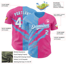 Загрузить изображение в средство просмотра галереи, Custom Graffiti Pattern White Pink-Sky Blue 3D Scratch Authentic Baseball Jersey
