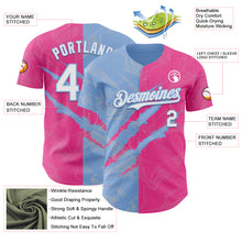 Загрузить изображение в средство просмотра галереи, Custom Graffiti Pattern White Pink-Light Blue 3D Scratch Authentic Baseball Jersey
