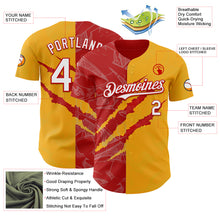 Загрузить изображение в средство просмотра галереи, Custom Graffiti Pattern White Gold-Red 3D Scratch Authentic Baseball Jersey
