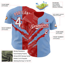 Загрузить изображение в средство просмотра галереи, Custom Graffiti Pattern White Light Blue-Red 3D Scratch Authentic Baseball Jersey
