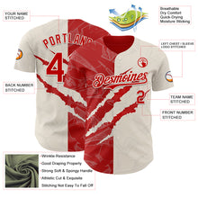 Загрузить изображение в средство просмотра галереи, Custom Graffiti Pattern Red-Cream 3D Scratch Authentic Baseball Jersey
