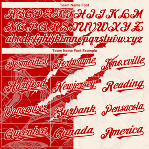 Custom Graffiti Pattern Red-Cream 3D Scratch Authentic Baseball Jersey