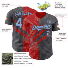 Загрузить изображение в средство просмотра галереи, Custom Graffiti Pattern Light Blue Steel Gray-Red 3D Scratch Authentic Baseball Jersey
