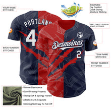 Загрузить изображение в средство просмотра галереи, Custom Graffiti Pattern White Navy-Red 3D Scratch Authentic Baseball Jersey
