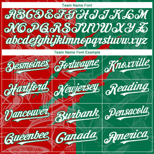 Custom Graffiti Pattern White Kelly Green-Red 3D Scratch Authentic Baseball Jersey