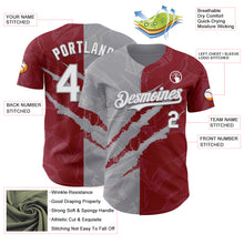 Загрузить изображение в средство просмотра галереи, Custom Graffiti Pattern White Crimson-Gray 3D Scratch Authentic Baseball Jersey
