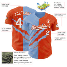 Загрузить изображение в средство просмотра галереи, Custom Graffiti Pattern White Orange-Light Blue 3D Scratch Authentic Baseball Jersey
