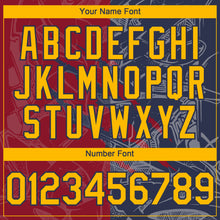 Загрузить изображение в средство просмотра галереи, Custom Graffiti Pattern Gold Navy-Crimson 3D Scratch Authentic Baseball Jersey
