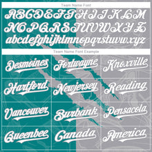 Загрузить изображение в средство просмотра галереи, Custom Graffiti Pattern White Teal-Gray 3D Scratch Authentic Baseball Jersey
