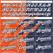 Загрузить изображение в средство просмотра галереи, Custom Graffiti Pattern White Navy-Orange 3D Scratch Authentic Baseball Jersey
