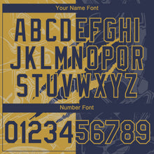 Загрузить изображение в средство просмотра галереи, Custom Graffiti Pattern Navy-Old Gold 3D Scratch Authentic Baseball Jersey
