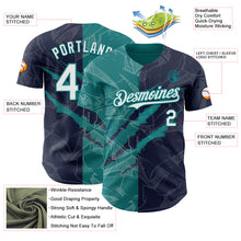Загрузить изображение в средство просмотра галереи, Custom Graffiti Pattern White Navy-Teal 3D Scratch Authentic Baseball Jersey
