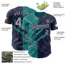 Загрузить изображение в средство просмотра галереи, Custom Graffiti Pattern Gray Navy-Teal 3D Scratch Authentic Baseball Jersey
