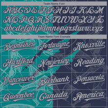 Загрузить изображение в средство просмотра галереи, Custom Graffiti Pattern Gray Navy-Teal 3D Scratch Authentic Baseball Jersey
