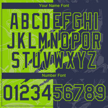Загрузить изображение в средство просмотра галереи, Custom Graffiti Pattern Navy-Neon Green 3D Scratch Authentic Baseball Jersey

