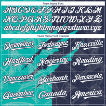 Загрузить изображение в средство просмотра галереи, Custom Graffiti Pattern White Navy-Aqua 3D Scratch Authentic Baseball Jersey
