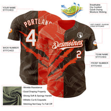 Загрузить изображение в средство просмотра галереи, Custom Graffiti Pattern White Brown-Orange 3D Scratch Authentic Baseball Jersey
