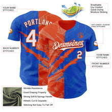 Загрузить изображение в средство просмотра галереи, Custom Graffiti Pattern White Thunder Blue-Orange 3D Scratch Authentic Baseball Jersey

