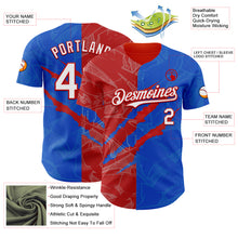 Загрузить изображение в средство просмотра галереи, Custom Graffiti Pattern White Thunder Blue-Red 3D Scratch Authentic Baseball Jersey
