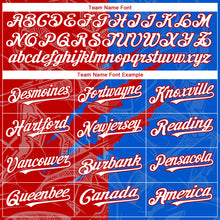 Загрузить изображение в средство просмотра галереи, Custom Graffiti Pattern White Thunder Blue-Red 3D Scratch Authentic Baseball Jersey
